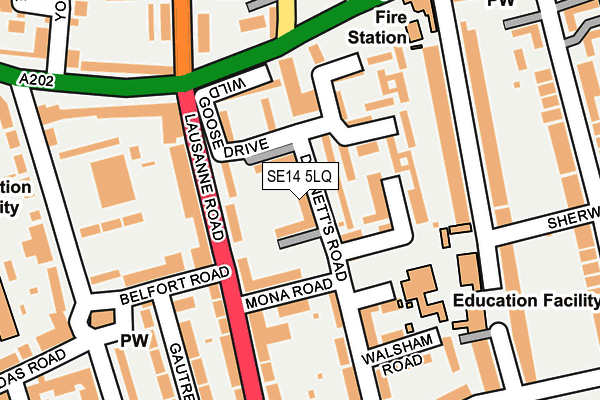 SE14 5LQ map - OS OpenMap – Local (Ordnance Survey) SE14 5LQ map - OS OpenMap – Local (Ordnance Survey)