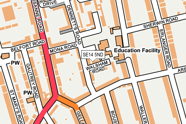 SE14 5ND map - OS OpenMap – Local (Ordnance Survey) SE14 5ND map - OS OpenMap – Local (Ordnance Survey)