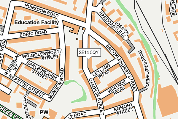 SE14 5QY map - OS OpenMap – Local (Ordnance Survey)