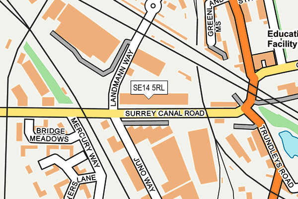 SE14 5RL map - OS OpenMap – Local (Ordnance Survey) SE14 5RL map - OS OpenMap – Local (Ordnance Survey)