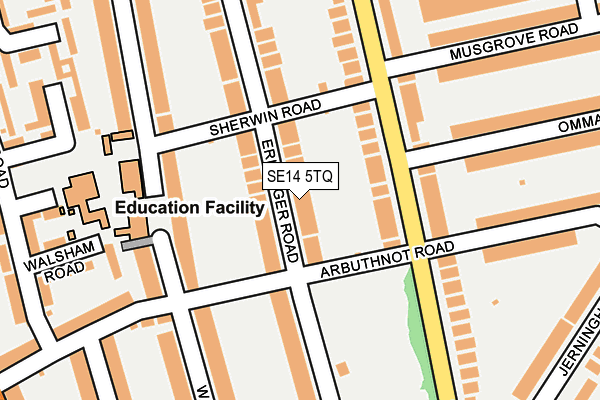 SE14 5TQ map - OS OpenMap – Local (Ordnance Survey)