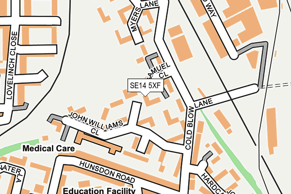 SE14 5XF map - OS OpenMap – Local (Ordnance Survey) SE14 5XF map - OS OpenMap – Local (Ordnance Survey)