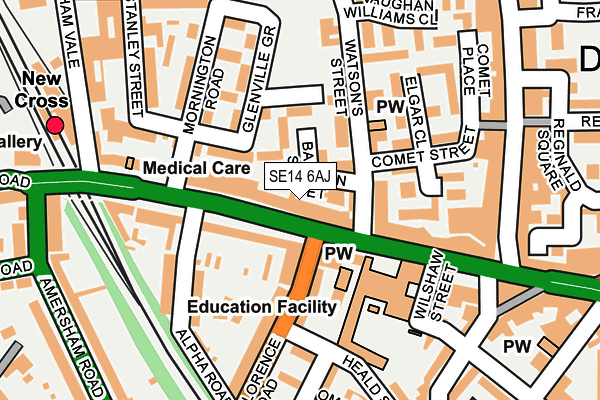 SE14 6AJ map - OS OpenMap – Local (Ordnance Survey) SE14 6AJ map - OS OpenMap – Local (Ordnance Survey)