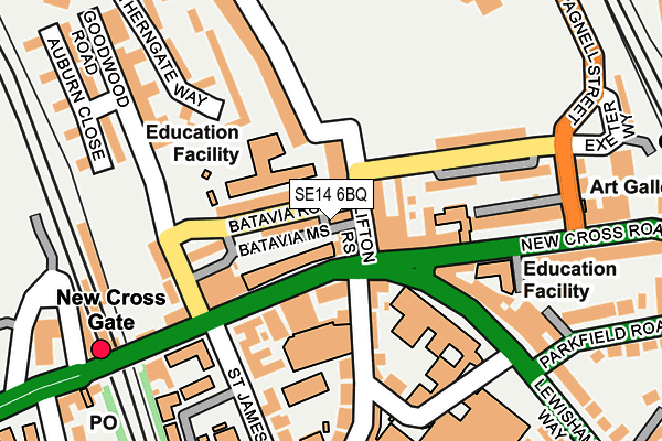 SE14 6BQ map - OS OpenMap – Local (Ordnance Survey)