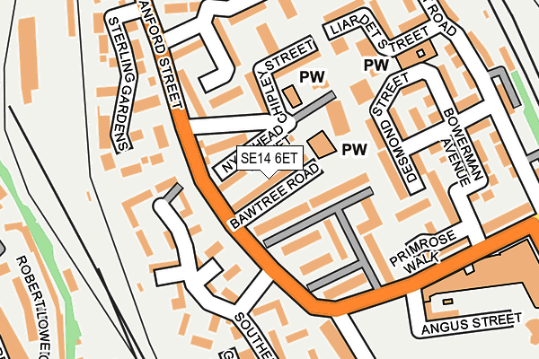 SE14 6ET map - OS OpenMap – Local (Ordnance Survey) SE14 6ET map - OS OpenMap – Local (Ordnance Survey)