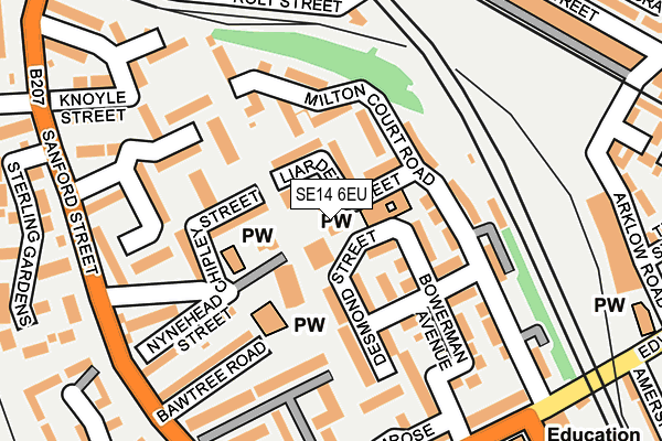 SE14 6EU map - OS OpenMap – Local (Ordnance Survey) SE14 6EU map - OS OpenMap – Local (Ordnance Survey)