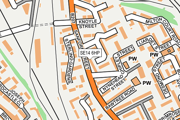 SE14 6HP map - OS OpenMap – Local (Ordnance Survey)
