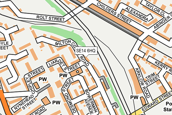 SE14 6HQ map - OS OpenMap – Local (Ordnance Survey) SE14 6HQ map - OS OpenMap – Local (Ordnance Survey)