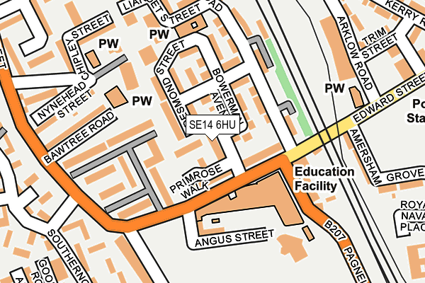 SE14 6HU map - OS OpenMap – Local (Ordnance Survey) SE14 6HU map - OS OpenMap – Local (Ordnance Survey)