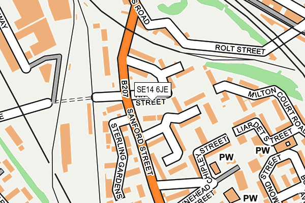 SE14 6JE map - OS OpenMap – Local (Ordnance Survey)