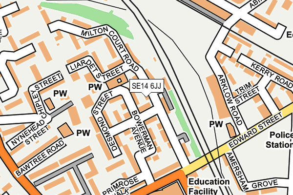 SE14 6JJ map - OS OpenMap – Local (Ordnance Survey) SE14 6JJ map - OS OpenMap – Local (Ordnance Survey)