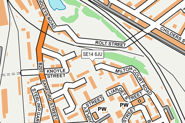 SE14 6JU map - OS OpenMap – Local (Ordnance Survey) SE14 6JU map - OS OpenMap – Local (Ordnance Survey)