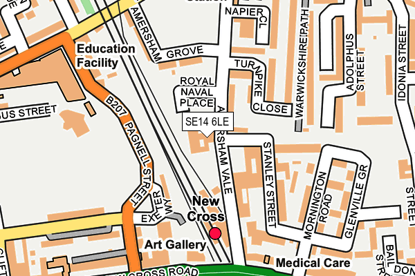 SE14 6LE map - OS OpenMap – Local (Ordnance Survey) SE14 6LE map - OS OpenMap – Local (Ordnance Survey)