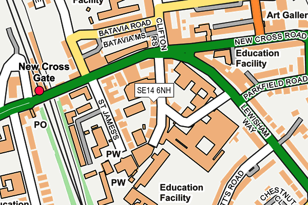 SE14 6NH map - OS OpenMap – Local (Ordnance Survey) SE14 6NH map - OS OpenMap – Local (Ordnance Survey)