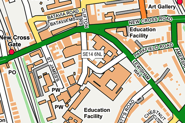 SE14 6NL map - OS OpenMap – Local (Ordnance Survey) SE14 6NL map - OS OpenMap – Local (Ordnance Survey)