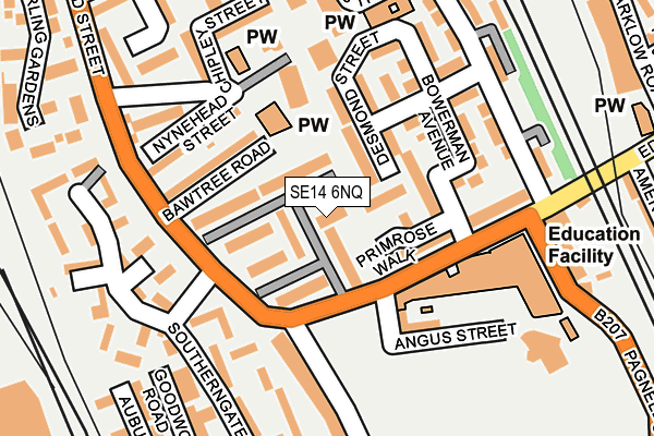 SE14 6NQ map - OS OpenMap – Local (Ordnance Survey)