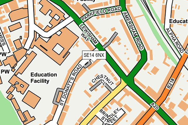 SE14 6NX map - OS OpenMap – Local (Ordnance Survey) SE14 6NX map - OS OpenMap – Local (Ordnance Survey)