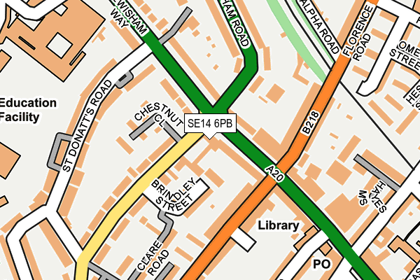 SE14 6PB map - OS OpenMap – Local (Ordnance Survey) SE14 6PB map - OS OpenMap – Local (Ordnance Survey)
