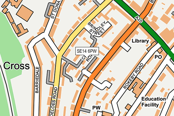 SE14 6PW map - OS OpenMap – Local (Ordnance Survey) SE14 6PW map - OS OpenMap – Local (Ordnance Survey)