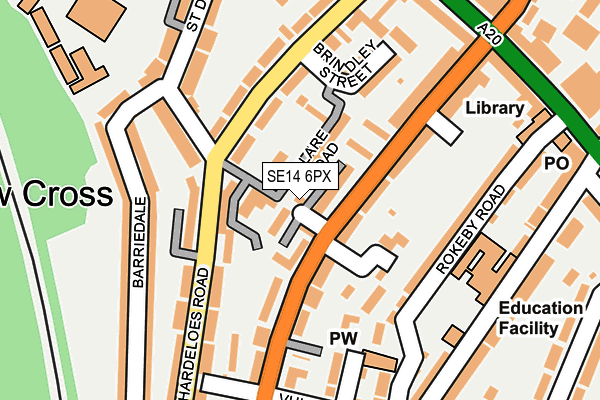 SE14 6PX map - OS OpenMap – Local (Ordnance Survey) SE14 6PX map - OS OpenMap – Local (Ordnance Survey)