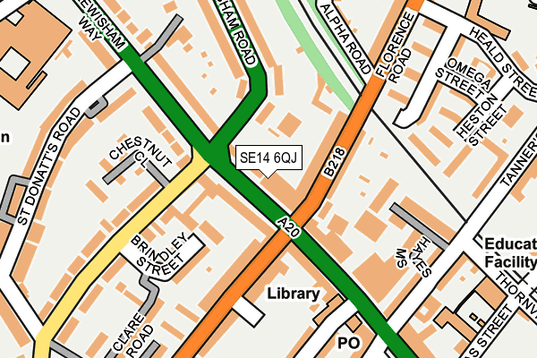 SE14 6QJ map - OS OpenMap – Local (Ordnance Survey) SE14 6QJ map - OS OpenMap – Local (Ordnance Survey)