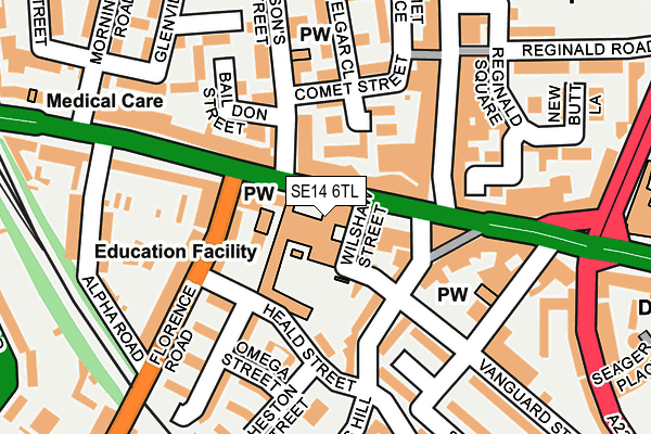 SE14 6TL map - OS OpenMap – Local (Ordnance Survey)