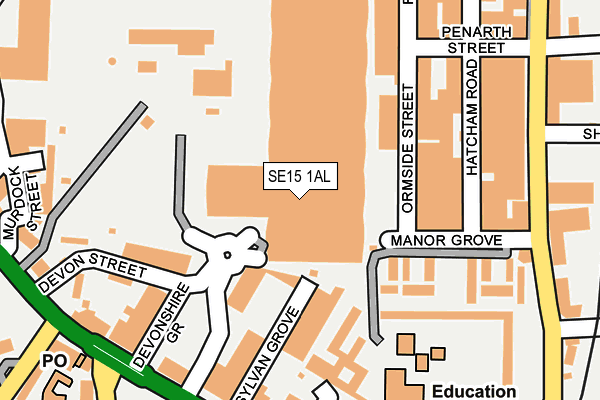 SE15 1AL map - OS OpenMap – Local (Ordnance Survey) SE15 1AL map - OS OpenMap – Local (Ordnance Survey)