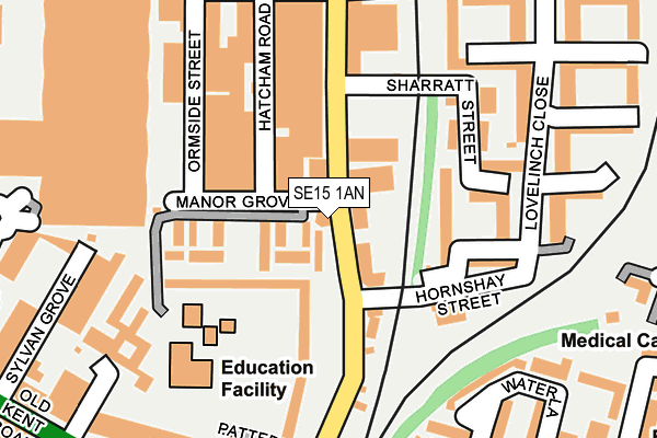 SE15 1AN map - OS OpenMap – Local (Ordnance Survey) SE15 1AN map - OS OpenMap – Local (Ordnance Survey)
