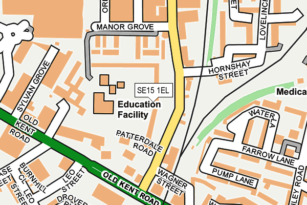 SE15 1EL map - OS OpenMap – Local (Ordnance Survey)