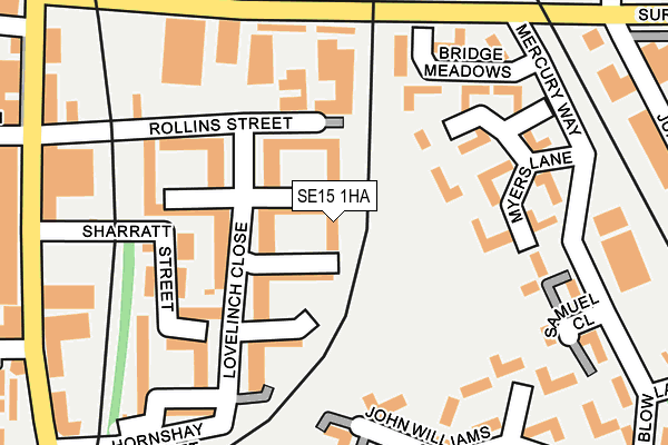 SE15 1HA map - OS OpenMap – Local (Ordnance Survey) SE15 1HA map - OS OpenMap – Local (Ordnance Survey)
