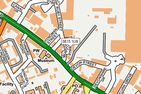 SE15 1LW map - OS OpenMap – Local (Ordnance Survey) SE15 1LW map - OS OpenMap – Local (Ordnance Survey)