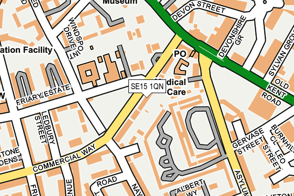 SE15 1QN map - OS OpenMap – Local (Ordnance Survey) SE15 1QN map - OS OpenMap – Local (Ordnance Survey)