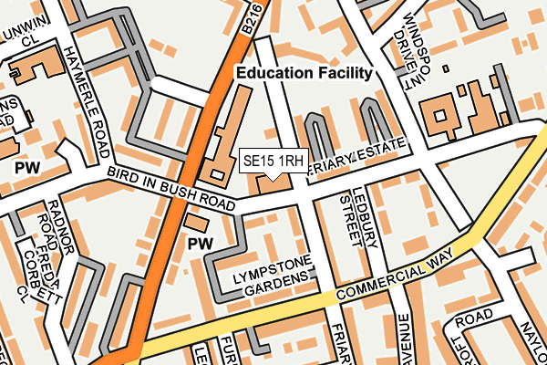SE15 1RH map - OS OpenMap – Local (Ordnance Survey) SE15 1RH map - OS OpenMap – Local (Ordnance Survey)
