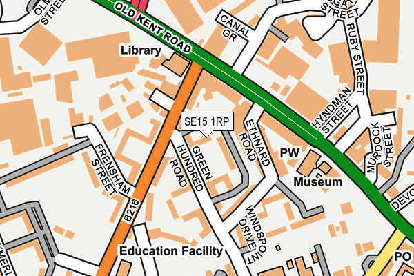 SE15 1RP map - OS OpenMap – Local (Ordnance Survey)