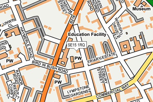 SE15 1RQ map - OS OpenMap – Local (Ordnance Survey) SE15 1RQ map - OS OpenMap – Local (Ordnance Survey)