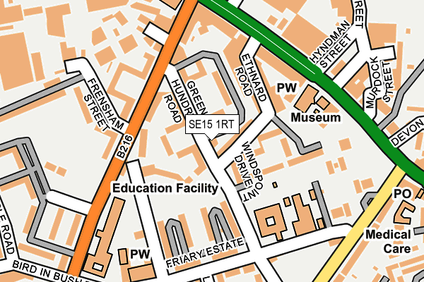 SE15 1RT map - OS OpenMap – Local (Ordnance Survey) SE15 1RT map - OS OpenMap – Local (Ordnance Survey)