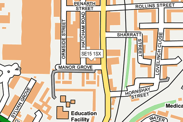 SE15 1SX map - OS OpenMap – Local (Ordnance Survey) SE15 1SX map - OS OpenMap – Local (Ordnance Survey)