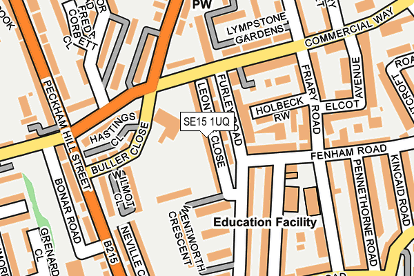 SE15 1UQ map - OS OpenMap – Local (Ordnance Survey) SE15 1UQ map - OS OpenMap – Local (Ordnance Survey)