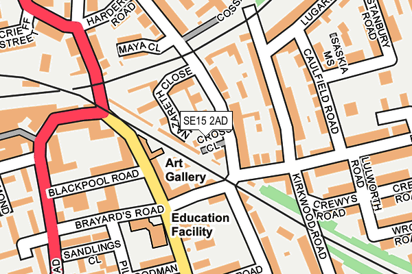 SE15 2AD map - OS OpenMap – Local (Ordnance Survey) SE15 2AD map - OS OpenMap – Local (Ordnance Survey)