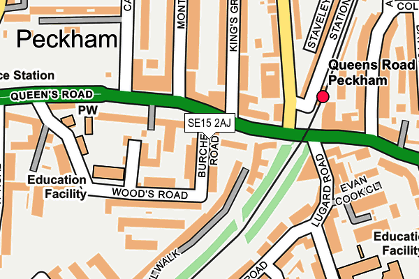 SE15 2AJ map - OS OpenMap – Local (Ordnance Survey) SE15 2AJ map - OS OpenMap – Local (Ordnance Survey)