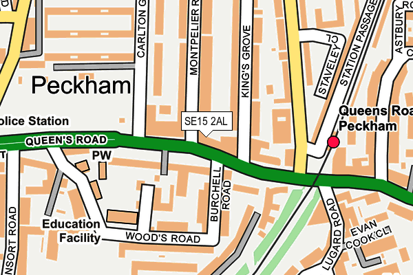 SE15 2AL map - OS OpenMap – Local (Ordnance Survey) SE15 2AL map - OS OpenMap – Local (Ordnance Survey)