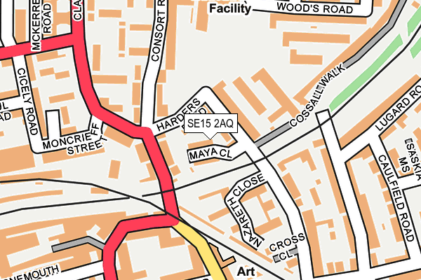 SE15 2AQ map - OS OpenMap – Local (Ordnance Survey) SE15 2AQ map - OS OpenMap – Local (Ordnance Survey)
