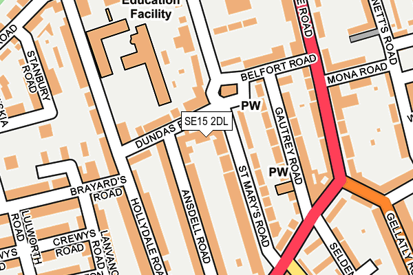 SE15 2DL map - OS OpenMap – Local (Ordnance Survey) SE15 2DL map - OS OpenMap – Local (Ordnance Survey)