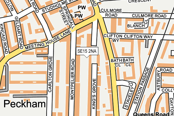 SE15 2NA map - OS OpenMap – Local (Ordnance Survey)