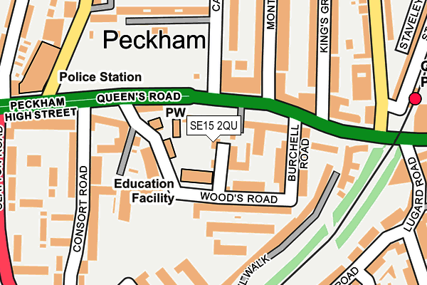 SE15 2QU map - OS OpenMap – Local (Ordnance Survey)