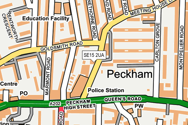 SE15 2UA map - OS OpenMap – Local (Ordnance Survey) SE15 2UA map - OS OpenMap – Local (Ordnance Survey)