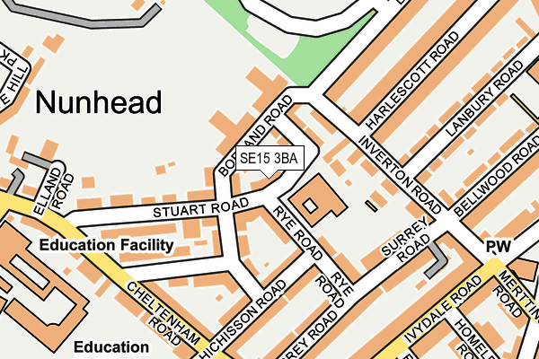 SE15 3BA map - OS OpenMap – Local (Ordnance Survey) SE15 3BA map - OS OpenMap – Local (Ordnance Survey)