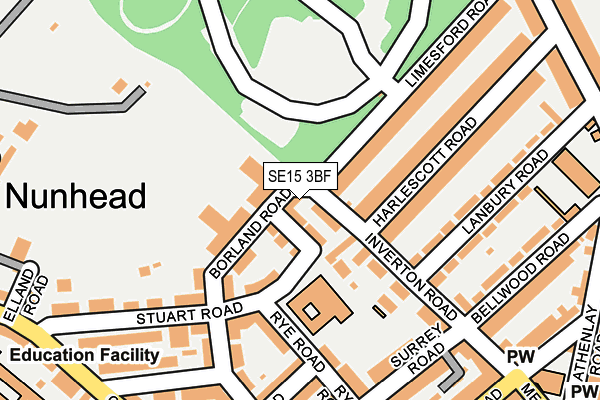 SE15 3BF map - OS OpenMap – Local (Ordnance Survey) SE15 3BF map - OS OpenMap – Local (Ordnance Survey)
