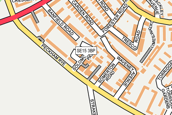 SE15 3BP map - OS OpenMap – Local (Ordnance Survey) SE15 3BP map - OS OpenMap – Local (Ordnance Survey)