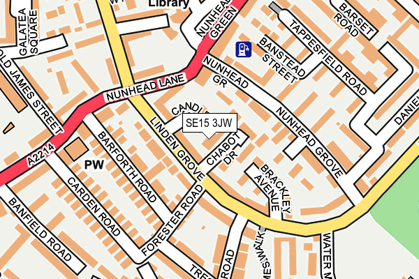 SE15 3JW map - OS OpenMap – Local (Ordnance Survey) SE15 3JW map - OS OpenMap – Local (Ordnance Survey)